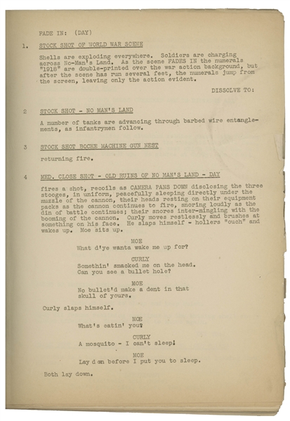 Moe Howard's Script for The Three Stooges 1936 Film ''Half Shot Shooters''